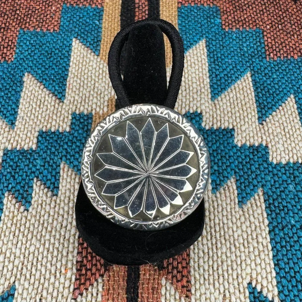Sterling Silver Native American Hair Tie - Picture 1 of 3